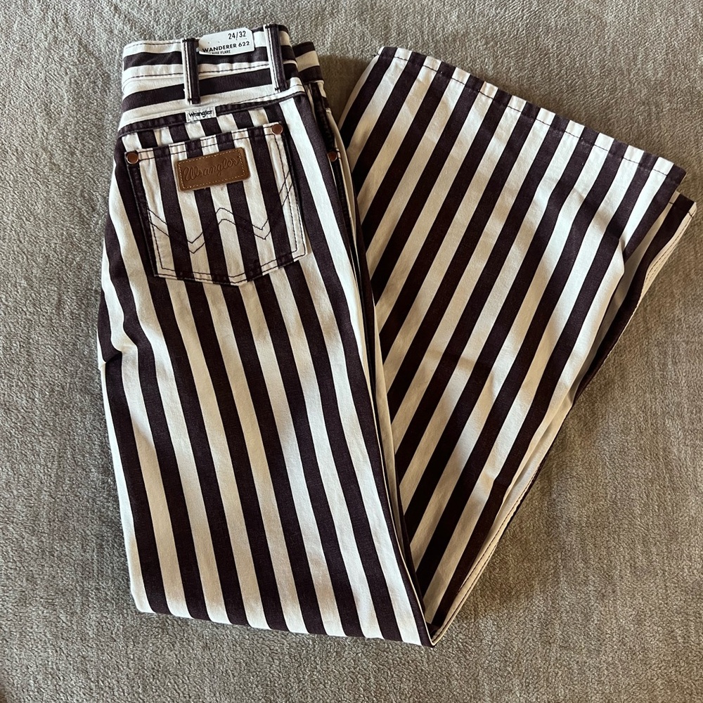 Striped Brown/purple and White Jeans